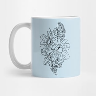 Floral line work Mug